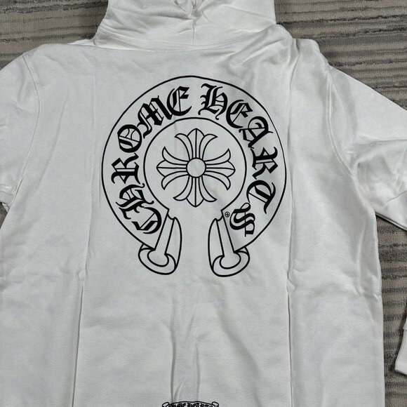 Chrome Hearts White Los Angeles Cross Horseshoe Hoodie Men’s Size Large - Picture 4 of 4